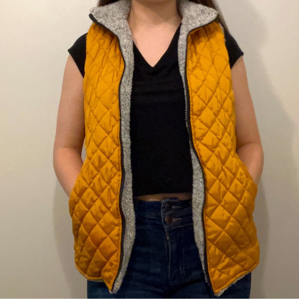 Mustard Yellow, reversible, simply southern vest. Size small.